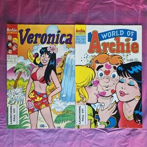 Lot Of 2 Veronica And World Of Archie Comics By Archie Comics, Vintage, 1997